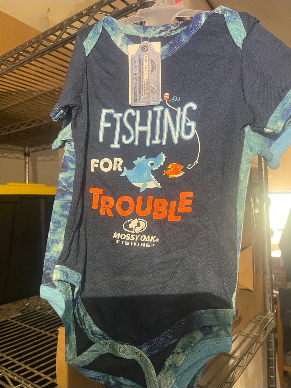 Mossy Oak Blue Tie-Dye 'Pack My Diapers' Baby Bodysuit